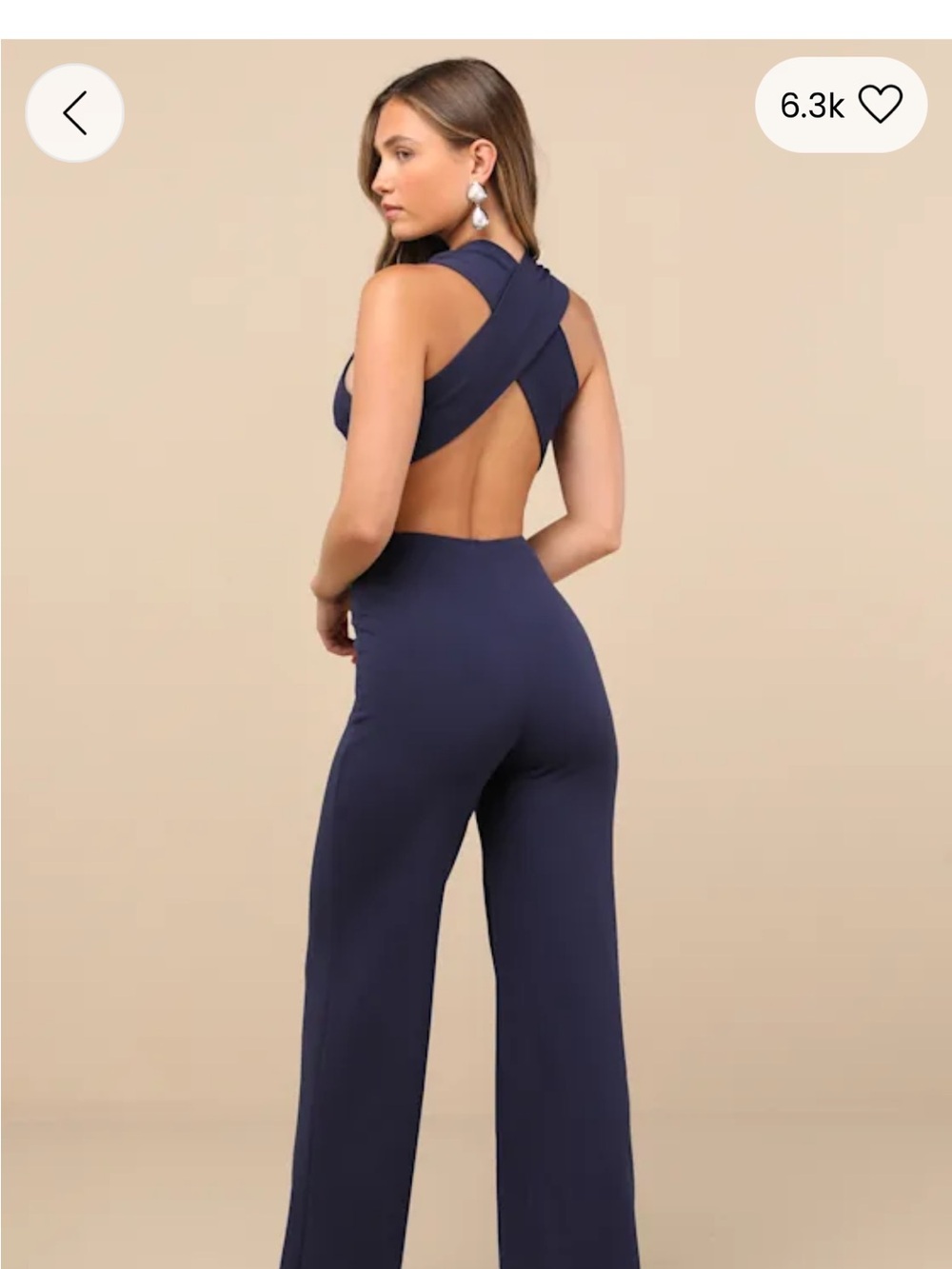 Lulus blue backless jumpsuit